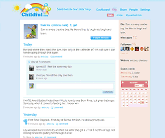 國外育兒微博網站設計